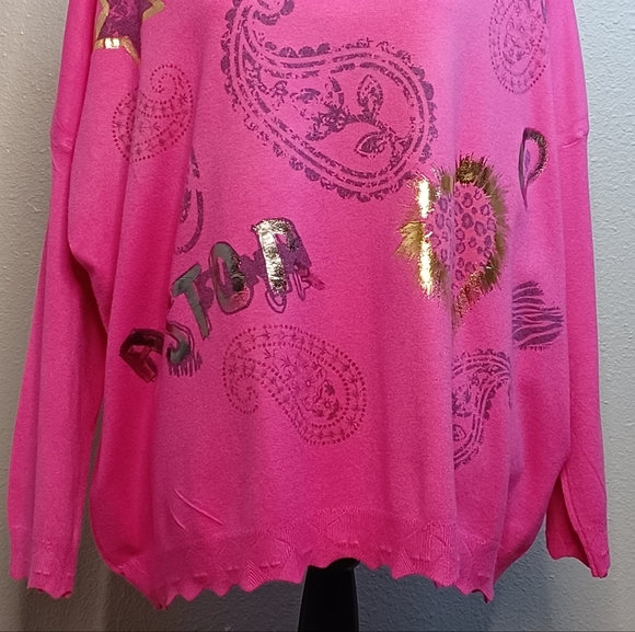 New Collection Boho Loose Fit V-Neck Jumper Sweater - Picture 5 of 12